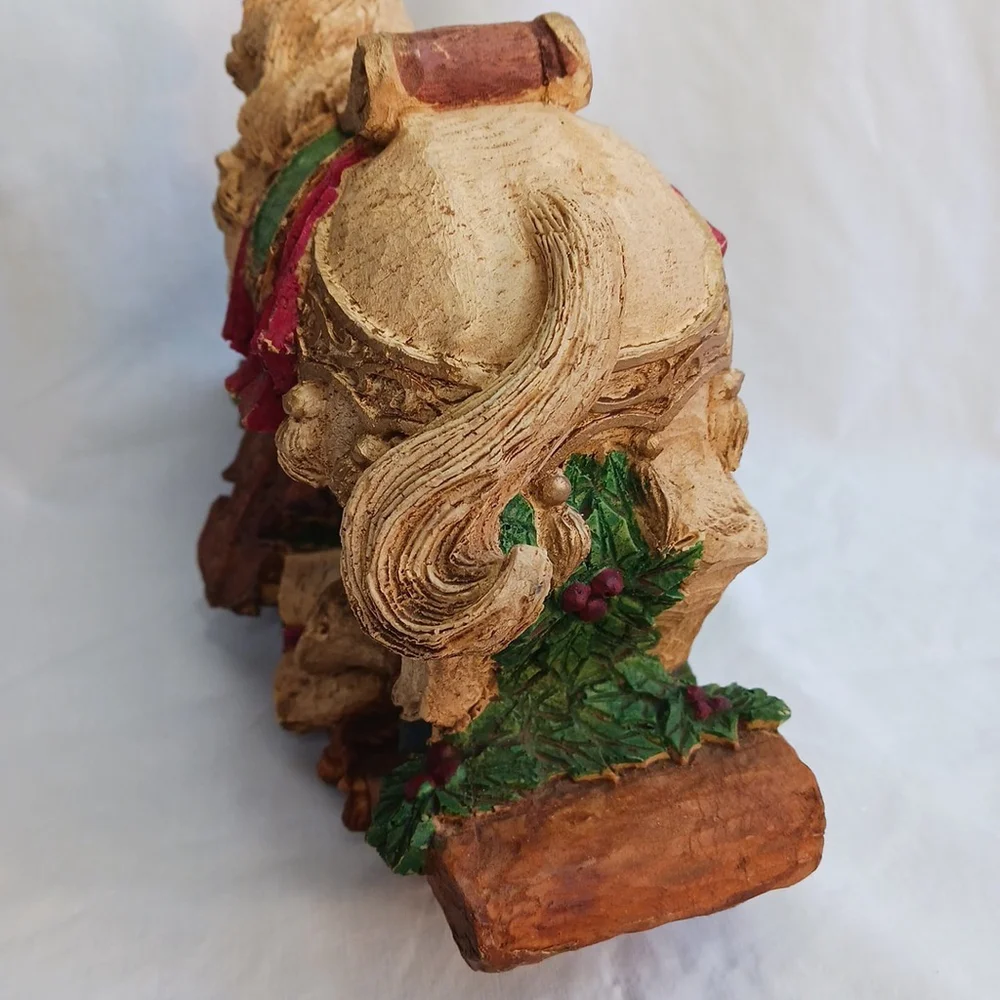 Resin Christmas Rocking Horse Violin Music 10x8x5